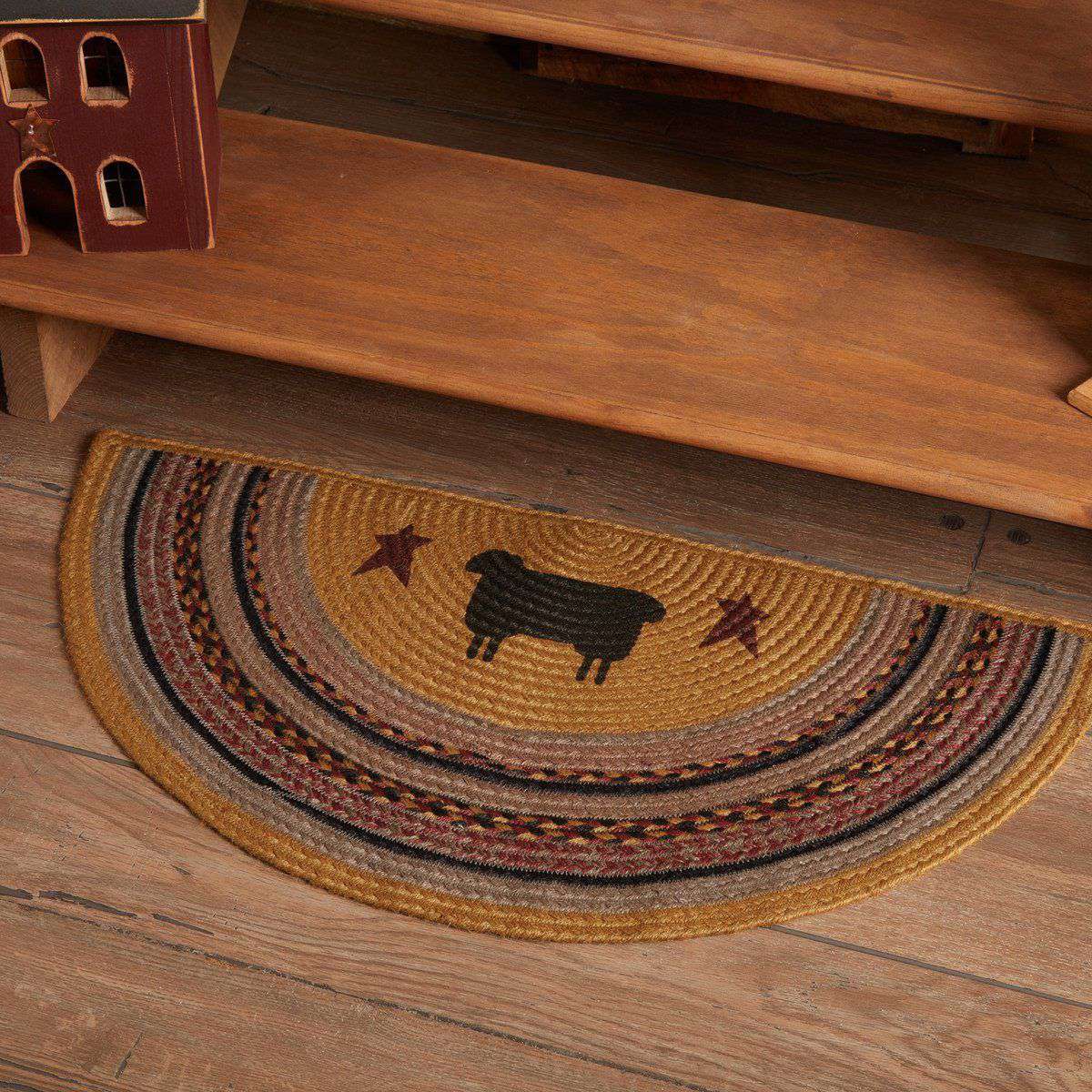 Kettle Grove Oval Braided Rug w/ Pad - Retro Barn Country Linens