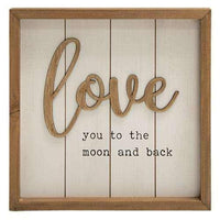 Love You to the Moon and Back Framed Sign - The Fox Decor