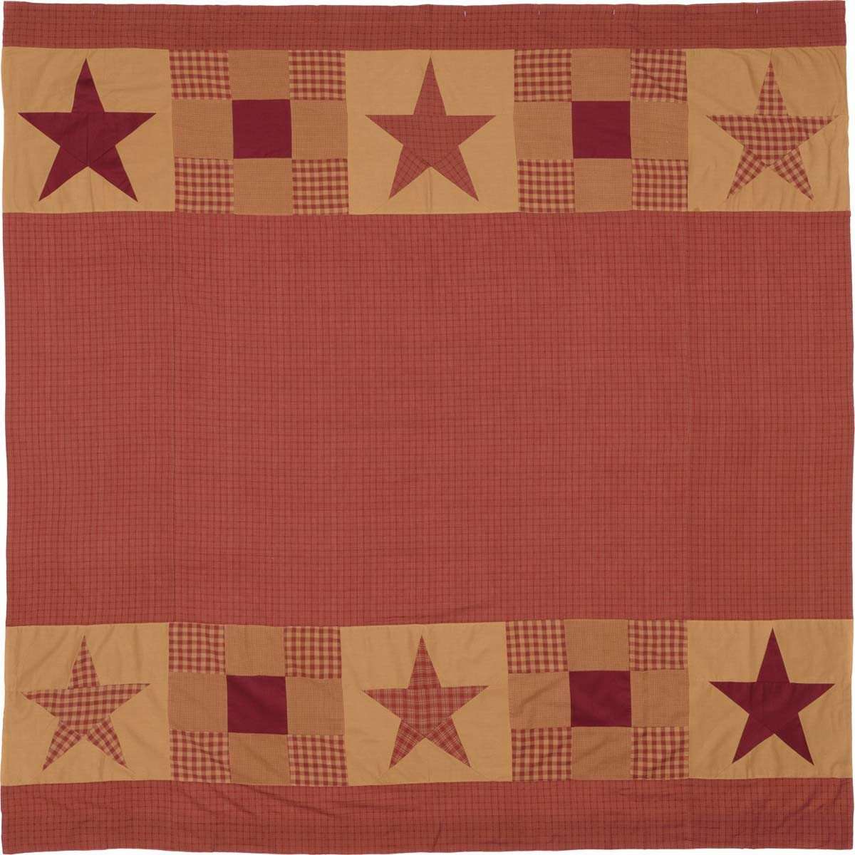 Ninepatch Star Shower Curtain w/ Patchwork Borders 72