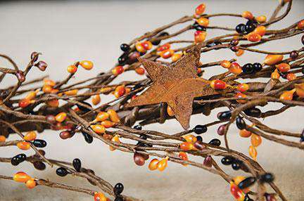 Pip Berry Garland With Stars, Primitive Mix, 40" - The Fox Decor