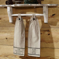 Timberland Christmas Button Loop Kitchen Towel Set of 2 VHC Brands - The Fox Decor