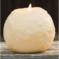 Round Cake Flicker Candle, Ivory, 3.5