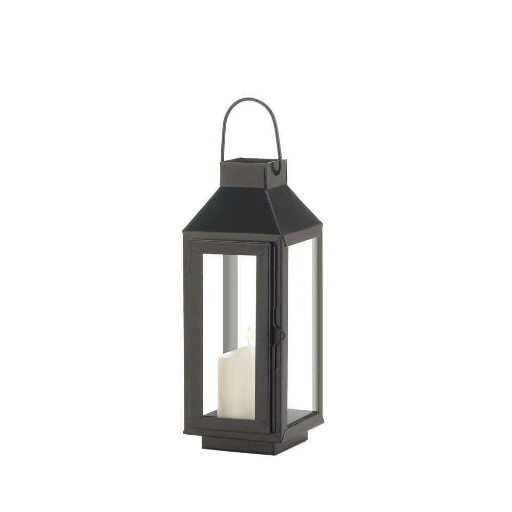 Small Square Top Black Lantern - The Fox Decor