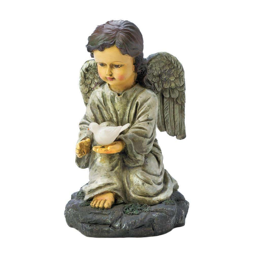 Solar Angel With Dove Statue – The Fox Decor